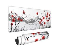 Gaming Mouse Mat XXL 600x300mm Mouse Pad XXL Red Flower Mousepad Large Laptop Keyboard Mousemat with Slip Rubber Base and Stitched Edges, Improved Precision and Speed, for Home Office Gaming, P11631
