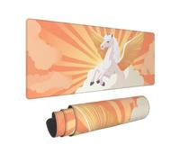 Gaming Mouse Mat XXL 700x300mm Mouse Pad XXL Yellow Unicorn Mousepad Large Laptop Keyboard Mousemat with Slip Rubber Base and Stitched Edges, Improved Precision and Speed, for Office Gaming, P8174