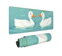 Gaming Mouse Mat XXL 700x400mm Mouse Pad XXL White Duck Mousepad Large Laptop Keyboard Mousemat with Slip Rubber Base and Stitched Edges, Improved Precision and Speed, for Home Office Gaming, P13536