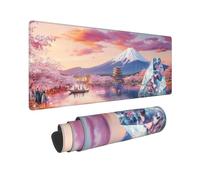 Gaming Mouse Mat XXL 800x400mm Mouse Pad XXL Pink Mountain Mousepad Large Laptop Keyboard Mousemat with Slip Rubber Base and Stitched Edges, Improved Precision and Speed, for Office Gaming, P12492