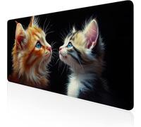 Gaming Mouse Mat XXL Mouse Pad 24x12x0.12inch Black Desk Mat Cat Mousepad with Waterproof and Non-Slip,Smooth Surface Improve Accuracy and Speed,for Game,Office,Home Desk Accessories,Men Gift D1-861