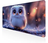 Gaming Mouse Mat XXL Mouse Pad 28x12x0.12inch White Desk Mat Owl Mousepad with Waterproof and Non-Slip,Smooth Surface Improve Accuracy and Speed,for Game,Office,Home Desk Accessories,Men Gift D1-389