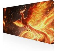 Gaming Mouse Mat XXL Mouse Pad 28x12x0.12inch Yellow Desk Mat Phoenix Mousepad with Waterproof and Non-Slip,Smooth Surface Improve Accuracy and Speed,for Game,Office,Desk Accessories for Men D1-901