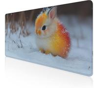 Gaming Mouse Mat XXL Mouse Pad 32x12x0.12inch White Desk Mat Rabbit Mousepad with Waterproof and Non-Slip, Smooth Surface Improve Accuracy and Speed, for Game, Office, Desk Accessories for Men D1-785