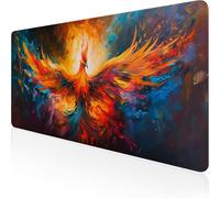 Gaming Mouse Mat XXL Mouse Pad 32x16x0.12inch Yellow Desk Mat Phoenix Mousepad with Waterproof and Non-Slip,Smooth Surface Improve Accuracy and Speed,for Game,Office,Desk Accessories for Men D1-183