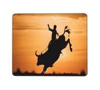 Gaming Mouse-Pad 10 x 12 inch, Cool Bull Riding Print Mousepad Waterproof Non-Slip Leather Mouse-Pads for Office Desktop Laptop and Pc