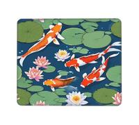 Gaming Mouse-Pad 10 x 12 inch, Japanese Pretty Koi Fish Print Mousepad Waterproof Non-Slip Leather Mouse-Pads for Office Desktop Laptop and Pc