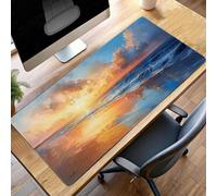 Gaming Mouse Pad, 100 x 40cm XXL Mouse Mat Ocean, Large Mousepad Blue Extended Gaming Mats for Desk, Non-Slip Rubber Base keyboard, Stitched Edges Office Desk Accessories for Home Office PjY663 K-7