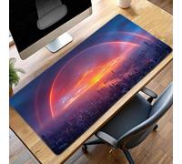 Gaming Mouse Pad, 100 x 40cm XXL Mouse Mat Sky, Large Mousepad Yellow Extended Gaming Mats for, Non-Slip Rubber Base keyboard, Stitched Edges Office Accessories for Home Office PjY14975 C-O
