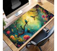 Gaming Mouse Pad, 100 x 40cm XXL Mouse Mat Yellow, Large Mousepad Bird Extended Gaming Mats for, Non-Slip Rubber Base keyboard, Stitched Edges Office Accessories for Home Office PjY11945 K-7
