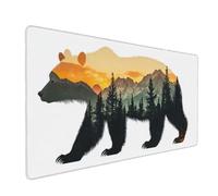 Gaming Mouse Pad 1000 x 500 x 3mm Large Mouse Mat Bear Desk Pad with Stitched Edges, Anti-slip Rubber Base Mousepad, Improved Precision and Speed, Spill-Resistant Surface, Gifts for Men (Tree) D-753