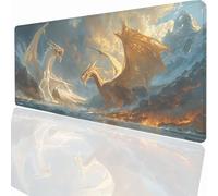 Gaming Mouse Pad 1000x500x3mm Large Gaming Mouse Mat with Stitched Edges, XXL Mousepad with Non-Slip Base, Extended Large Size Mousemat, Keyboard Desk Pad Water Resist Surface Dragon PjY15977 N-U