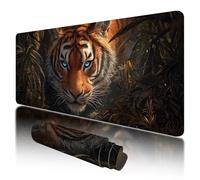 Gaming Mouse Pad 1000x500x3mm Large Mouse Mat for Desk Accessories, Brown Mousepad with Stitched Edges, Gaming Mousepad XXL with Non-Slip Rubber Base, Tiger Mousemat for Office Desk Accessories, W-86