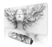 Gaming Mouse Pad 1000x500x3mm Large Mouse Mat for Desk Accessories, White Mousepad with Stitched Edges, Gaming Mousepad XXL with Non-Slip Rubber Base, Anime Mousemat for Office Desk Accessories, F-34