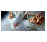 Gaming Mouse Pad 1000x500x3mm XXL Mouse Mat Large Cat Gaming Mat Flower, Extended Waterproof Mousepad with Non-Slip Rubber Base, Improved Precision and Speed for Gifts for Men, PC Accessories 8-J365