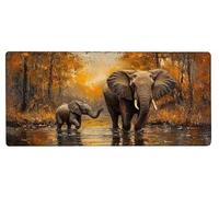 Gaming Mouse Pad 1000x500x3mm XXL Mouse Mat Large Elephant Gaming Mat Animal, Extended Waterproof Mousepad with Non-Slip Rubber Base, Improved Precision and Speed for Gifts for Men, PC Decor Z-6624