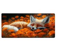 Gaming Mouse Pad 1000x500x3mm XXL Mouse Mat Large Fox Gaming Mat Flower, Extended Waterproof Mousepad with Non-Slip Rubber Base, Improved Precision and Speed for Gifts for Men, PC Accessories O-4F98