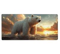 Gaming Mouse Pad 1000x500x3mm XXL Mouse Mat Large Polar Bears Gaming Mat Sea, Extended Waterproof Mousepad with Non-Slip Rubber Base, Improved Precision and Speed for Gifts for Men, PC Decor 3-A392