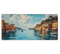 Gaming Mouse Pad 1000x500x3mm XXL Mouse Mat Large Venice Gaming Mat Lake, Extended Waterproof Mousepad with Non-Slip Rubber Base, Improved Precision and Speed for Gifts for Men, PC Accessories 9-BD38