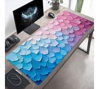 Gaming Mouse Pad, 1000x500x3mm XXL Mouse Mat Leaves, Large Mousepad Blue Extended Gaming Mats for Desk, Non-Slip Rubber Base keyboard Pad, Stitched Edges Desk Accessories for Home PjY2047 F-4