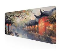 Gaming Mouse Pad 120 x 60 cm Retro architecture Mousepad, Large Size Mouse Pads, Non-Slip Rubber Base, Wear-Resistant Washable Surface, Improved Precision and Speed, for Office Gaming Room b-25