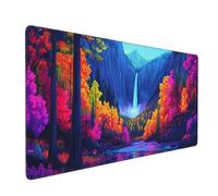 Gaming Mouse Pad 1200 x 400 x 3mm Large Mouse Mat Fall Desk Pad with Stitched Edges, Anti-slip Rubber Base Mousepad, Improved Precision and Speed, Waterproof Surface, Gifts for Men (Forest) D-1005
