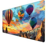 Gaming Mouse Pad 1200 x 400 x 3mm Large Mouse Mat Hot Air Balloon Desk Pad with Stitched Edges, Anti-slip Rubber Base Mousepad, Improved Precision and Speed, Spill-Resistant Surface, Color Y7-1140