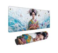 Gaming Mouse Pad 1200 x 500 mm Large Gaming Mouse Mat with Stitched Edges, XXL Mousepad with Non-Slip Base, Extended Mousemat, Keyboard Desk Pad with Water Resist Surface (Japanese Geisha) J-659
