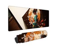 Gaming Mouse Pad 1200 x 500 mm Large Gaming Mouse Mat with Stitched Edges, XXL Mousepad with Non-Slip Base, Extended Mousemat, Keyboard Desk Pad with Water Resist Surface (Japanese Geisha) J-662