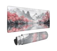 Gaming Mouse Pad 1200 X 600 X 3 MM, White Mouse Mat Landscape Pattern with Non-Slip Rubber Base and Stitched Edge Design, XXL Mousepad Gaming Accessories for Improve Precision and Speed -zzg2505VA