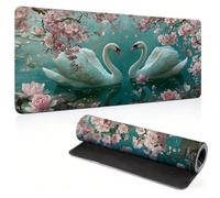 Gaming Mouse Pad 1200x600mm Green Mouse Mat with Stitched Edges, 0c0-634 | Optimised for Gaming Sensors, Improved Precision and Speed, Desk Accessories for Laptop, Computer & PC, Work, Study, Swan