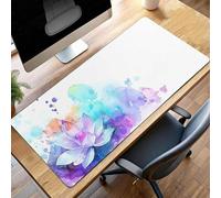 Gaming Mouse Pad, 1200x600x3 mm XXL Mouse Mat Flower, Large Mousepad Blue Extended Gaming Mats for, Non-Slip Rubber Base keyboard, Stitched Edges Office Accessories for Office PjY11795 A-I