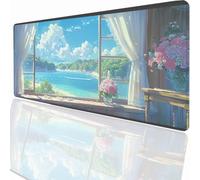 Gaming Mouse Pad 1200x600x3mm Large Gaming Mouse Mat with Stitched Edges, XXL Mousepad with Non-Slip Base, Extended Large Size Mousemat, Keyboard Desk Pad Water Resist Surface Flowers PjY747 D-I