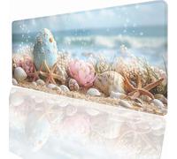 Gaming Mouse Pad 1200x600x3mm Large Gaming Mouse Mat with Stitched Edges, XXL Mousepad with Non-Slip Base, Extended Large Size Mousemat, Keyboard Desk Pad Water Resist Surface Beach Egg LMDT10826