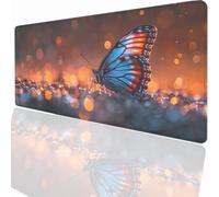 Gaming Mouse Pad 1200x600x3mm Large Gaming Mouse Mat with Stitched Edges, XXL Mousepad with Non-Slip Base, Extended Large Size Mousemat, Keyboard Desk Pad Water Resist Surface Butterfly PjY9695 N-U