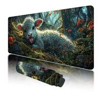 Gaming Mouse Pad 1200x600x3mm Large Mouse Mat for Desk Accessories, Cute Mousepad with Stitched Edges, Gaming Mousepad XXL with Non-Slip Rubber Base, Highland Cow Mousemat for Desk Accessories, J-40