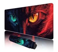 Gaming Mouse Pad 1200x600x3mm Large Mouse Mat for Desk Accessories, Cyberpunk Mousepad with Stitched Edges, Gaming Mousepad XXL with Non-Slip Rubber Base, Cat Mousemat for Desk Accessories, F-72