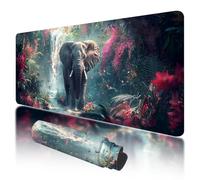Gaming Mouse Pad 1200x600x3mm Large Mouse Mat for Desk Accessories, Landscape Mousepad with Stitched Edges, Gaming Mousepad XXL with Non-Slip Rubber Base, Elephant Mousemat for Desk Accessories, F-54