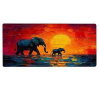 Gaming Mouse Pad 1200x600x3mm XXL Mouse Mat Large Sunset Gaming Mat Elephant, Extended Waterproof Mousepad with Non-Slip Rubber Base, Improved Precision and Speed for Gifts for Men, PC Decor M-G937