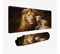 Gaming Mouse Pad 120x60cm Large Mouse Mat Lion Desk Mat, Mousepad Alpaca Mousemat with Stitched Edges, Gaming Mats with Water Resist Surface, Improved Precision and Speed, Desk Accessories H2-924