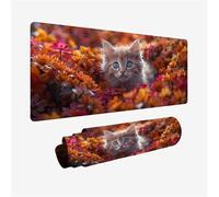 Gaming Mouse Pad 120x60cm Large Mouse Mat Orange Desk Mat, Mousepad Flower Mousemat with Stitched Edges, Gaming Mats with Water Resist Surface, Improved Precision and Speed, Desk Accessories H2-844