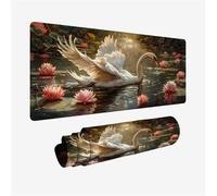 Gaming Mouse Pad 120x60cm Large Mouse Mat Pink Desk Mat, Mousepad Swan Mousemat with Stitched Edges, Gaming Mats with Water Resist Surface, Improved Precision and Speed, Desk Accessories H2-764