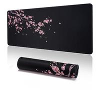 Gaming Mouse Pad 12x31.5in Black Marble Keyboard Pad Mat for Office Home Extended Large Non-Slip Base Desk Pad Mat