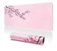 Gaming Mouse Pad 12x31.5in Black Marble Keyboard Pad Mat for Office Home Extended Large Non-Slip Base Desk Pad Mat