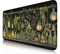 Gaming Mouse Pad 12x31.5in Dark Academia Mousepad Mystical Green Plant Computer Laptop Keyboard and top Decor for Women Girl Office Extended Large Non-Slip Base Desk Pad Mat