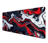 Gaming Mouse Pad 12x31.5in Dark Purple Ripples Black Purple Lines Stitched Edges Mous Mat Office Computer Keyboard Laptop Home Extended Large Non-Slip Base Desk Pad Mat