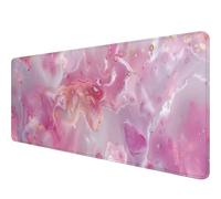 Gaming Mouse Pad 12x31.5in Dark Purple Ripples Black Purple Lines Stitched Edges Mous Mat Office Computer Keyboard Laptop Home Extended Large Non-Slip Base Desk Pad Mat