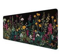 Gaming Mouse Pad 12x31.5in Dark Purple Ripples Black Purple Lines Stitched Edges Mous Mat Office Computer Keyboard Laptop Home Extended Large Non-Slip Base Desk Pad Mat