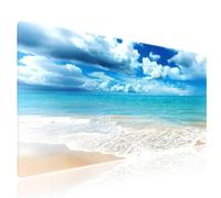 Gaming Mouse Pad 12x31.5in Extra & Office Durable Tranquil Coastal Beach Scene Clear Blue Waters and Puffy Clouds Extended Large Non-Slip Base Desk Pad Mat
