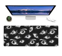 Gaming Mouse Pad 12x31.5in Gothic Ram Skull Non-Slip Rubber Dark Floral and Moth Design Mousepad for Office Home mat Gifts for Goth and Occult Art Decor Extended Large Non-Slip Base Desk Pad Mat